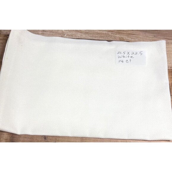 White 21.5 X 22.5 Counted Cross Stitch Fabric 14 Count - Picture 1 of 2